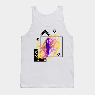 Harmonograph Pendulum Geometry | Plasma MultiVerse Yellow Red Blue Tank Top